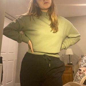 SHEIN slouchy mint green waffle sweater